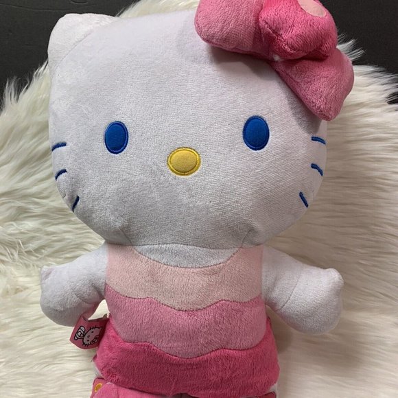 Hello Kitty Large Big Soft Pillow Plush Pink Dress & Bow 16" - Picture 1 of 7
